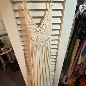 Beautiful crochet cream maxi dress
